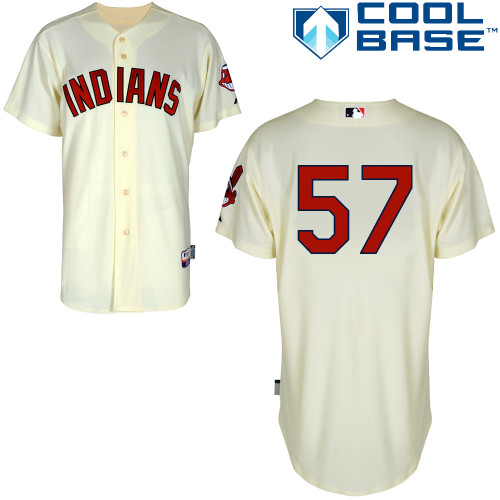 Kyle Crockett #57 MLB Jersey-Cleveland Indians Men's Authentic Alternate 2 White Cool Base Baseball Jersey